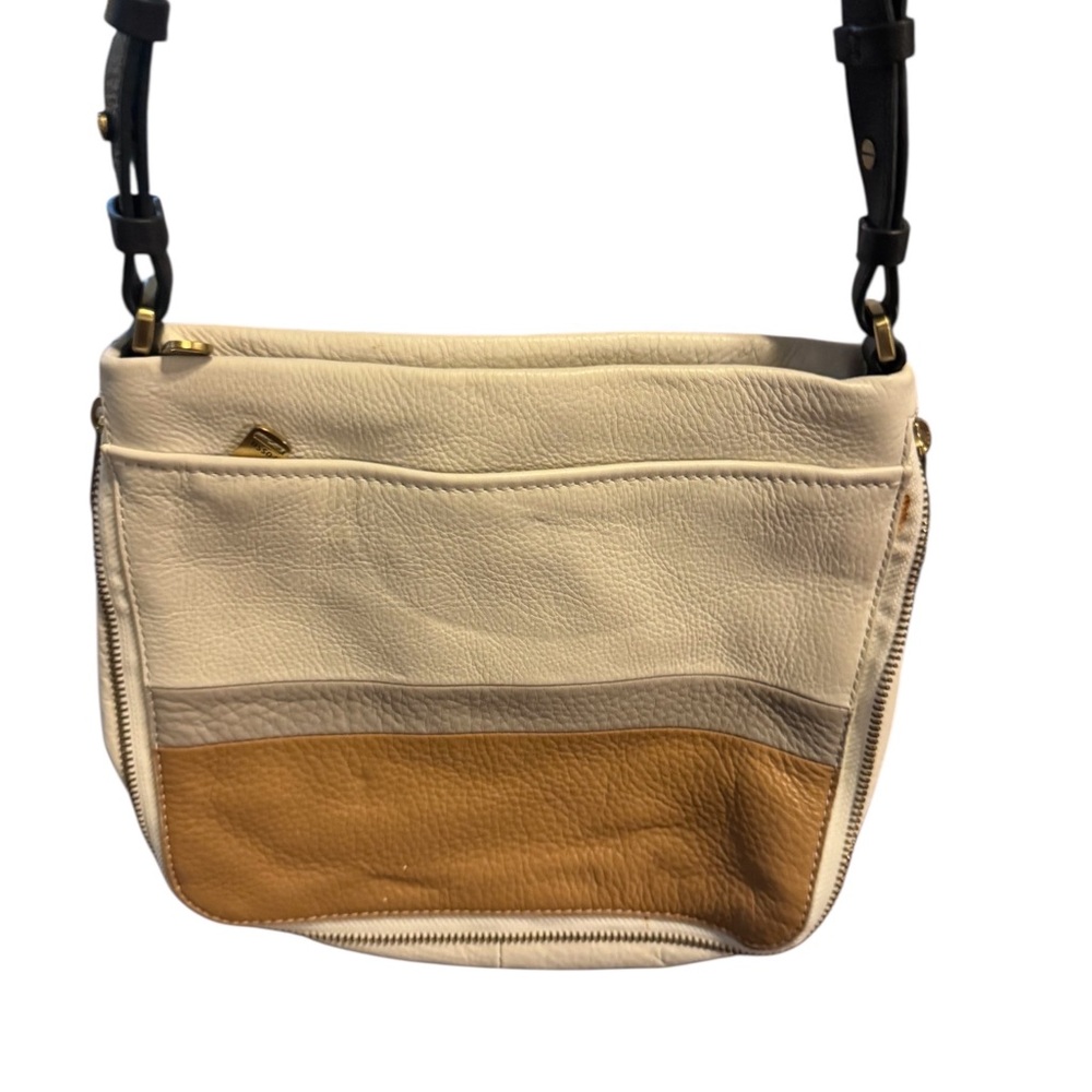 Elegant Cream and Tan Shoulder Bag